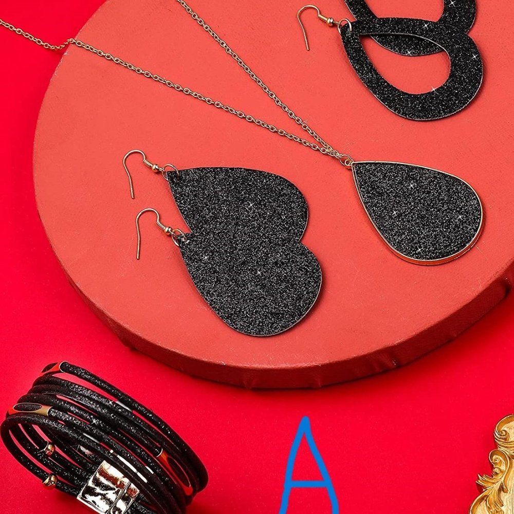 New 4 Pieces Women's Glitter Jewelry Set Bridal Wedding Multi-Layer Bracelet